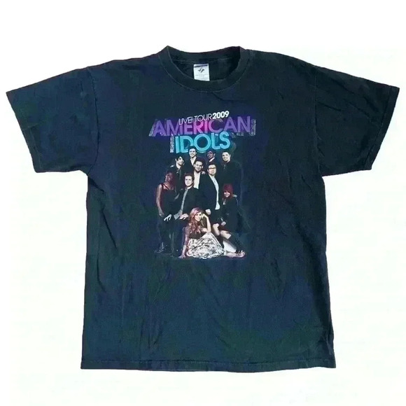 American Idol 2009 Tour Heavyweight Unisex Cotton Tee Shirt Concert Collectible - Picture 1 of 9